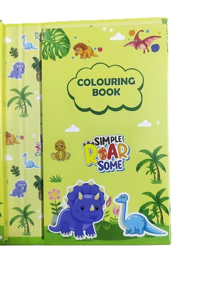 Kydoos Kids Dinosaur Coloring Book Set with 8 Double-Sided Pencils